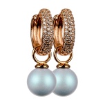 CRYSTAL IRIDESCENT LIGHT BLUE PEARLS Gold mix&match kõrvarõngaste kompl